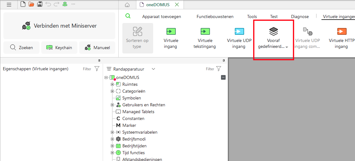 Loxone Config predefined